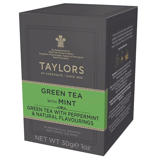 Taylors of Harrogate Green Tea with Mint, 20 Teabags (Pack of 6)