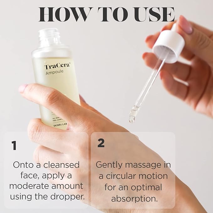 SKINRxLAB TraCera Ampoule - Dark Spot & Tone Correcting Face Serum - Vitamin C and Ceramide - Control Melanin, Blemishes and Freckles - Anti Aging Serum for Smooth, Moisturizing Finish, 1.69 fl.oz.