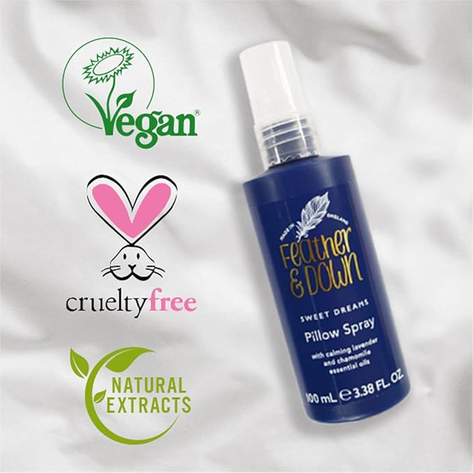 Feather & Down Sweet Dream Sleep Essentials Gift Set: 50ml Pillow Spray, 50ml Melting Shower Cream, 16g All-Purpose Sleep Balm & 50ml Sleep Butter, Vegan & Cruelty Free