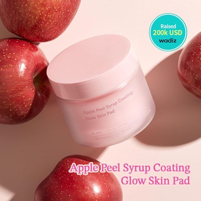 SUNGBOON EDITOR Apple Peel Syrup Coating Glow Skin Pad, facial exfoliant, blemish & dead skin clearing pads, moisturize, hydrating, Korean skincare