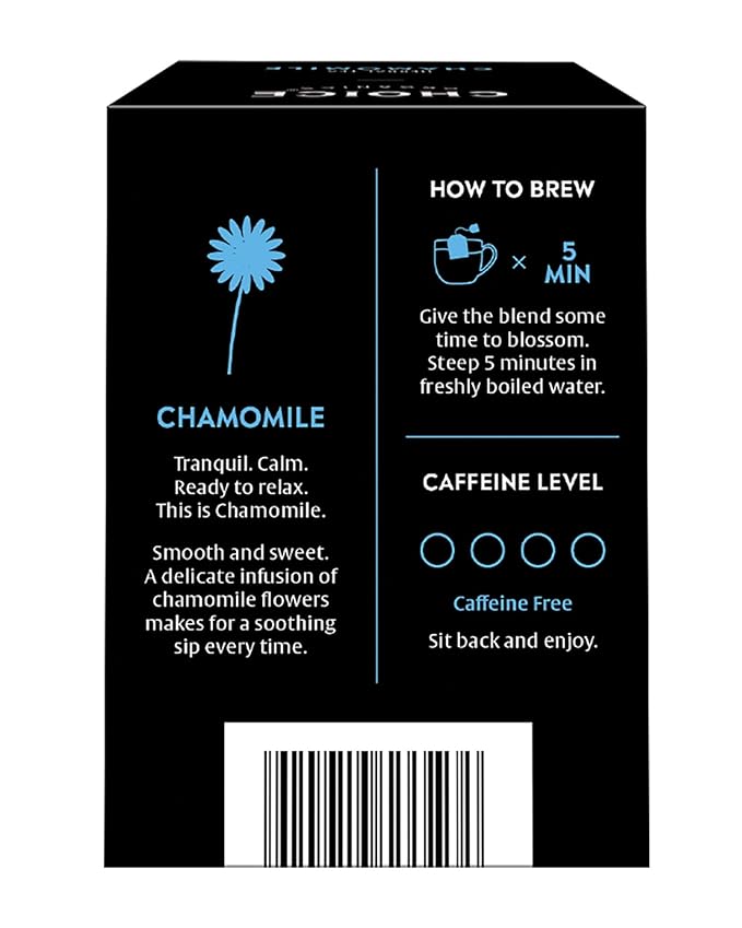 Choice Organics - Organic Chamomile Tea (6 Pack) - Compostable - Caffeine Free - 96 Organic Herbal Tea Bags