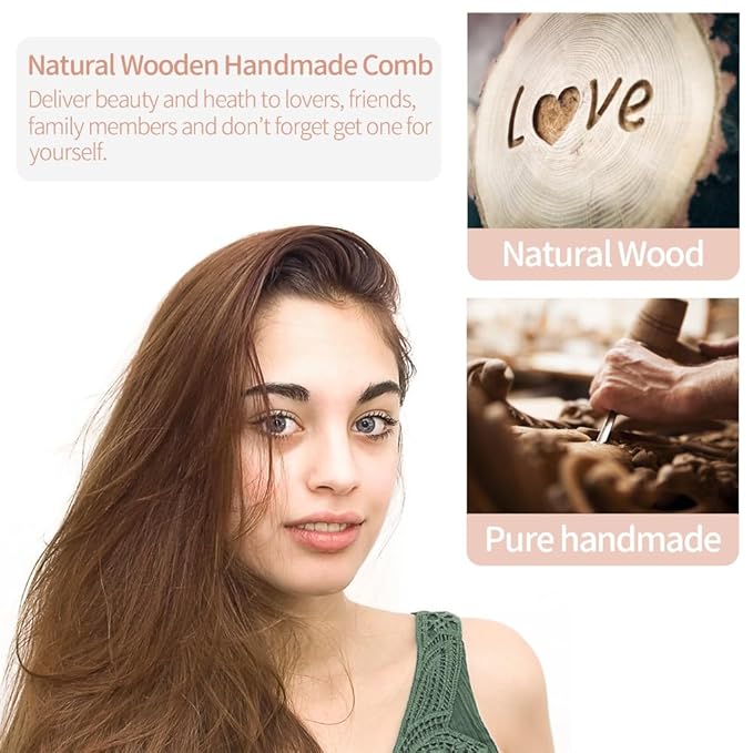 Wooden Scalp Massager for Hair Growth - Gua Sha Manual Head Massage Tool with Comb for Hair Care, Relaxation, and Acupoint Massage - Birthday Gift for Women and Men