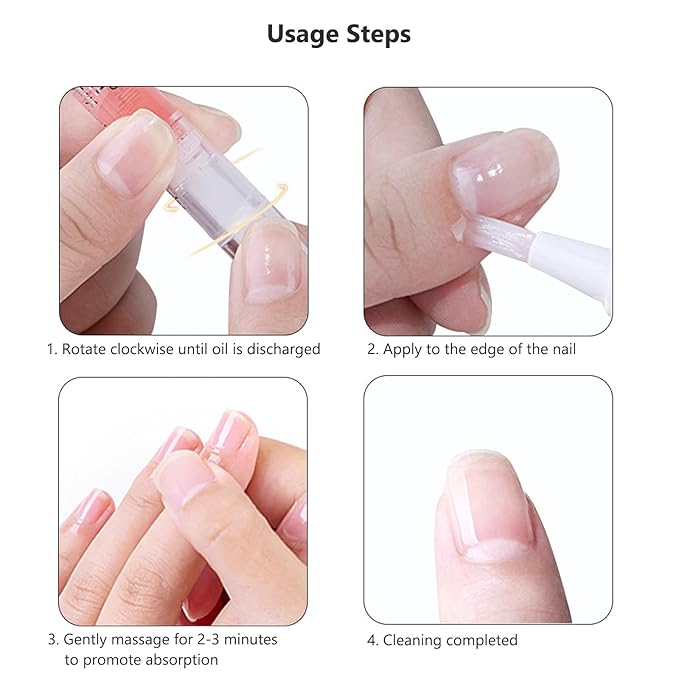 Cuticle Oils Set of 6PCS Floral Smell Cuticle Revitalize Oil, Nail Oil For Growth And Strength, Nail Strengthener - Cuticle Softener - Cuticle Remover - Cuticle Oil Pen (0.3 fl oz Bottles)