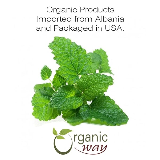 Organic Way Lemon Balm Leaf Whole (Melissa officinalis) - Herbal Tea | Organic & Kosher Certified | Vegan | Raw, Non GMO & Gluten Free | USDA Certified | Origin - Albania (1LBS / 16Oz)