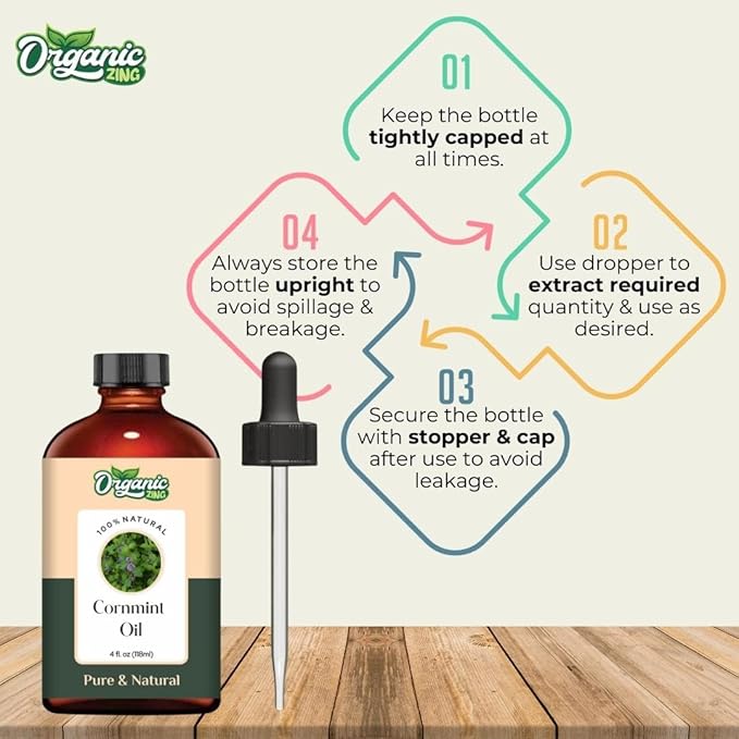 Cornmint (Mentha arvensis) Oil | Pure & Natural Essential Oil for Massage, Aroma & Diffusers - 118ml/3.99fl oz