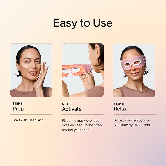 Solawave Eye Recovery Pro | FDA Cleared Red and Infrared Light Therapy for Under-Eye Wrinkles, Forehead Lines, 11s, Crow's Feet, Dark Circles | Anti-Aging Eye Mask with Hands-Free Light