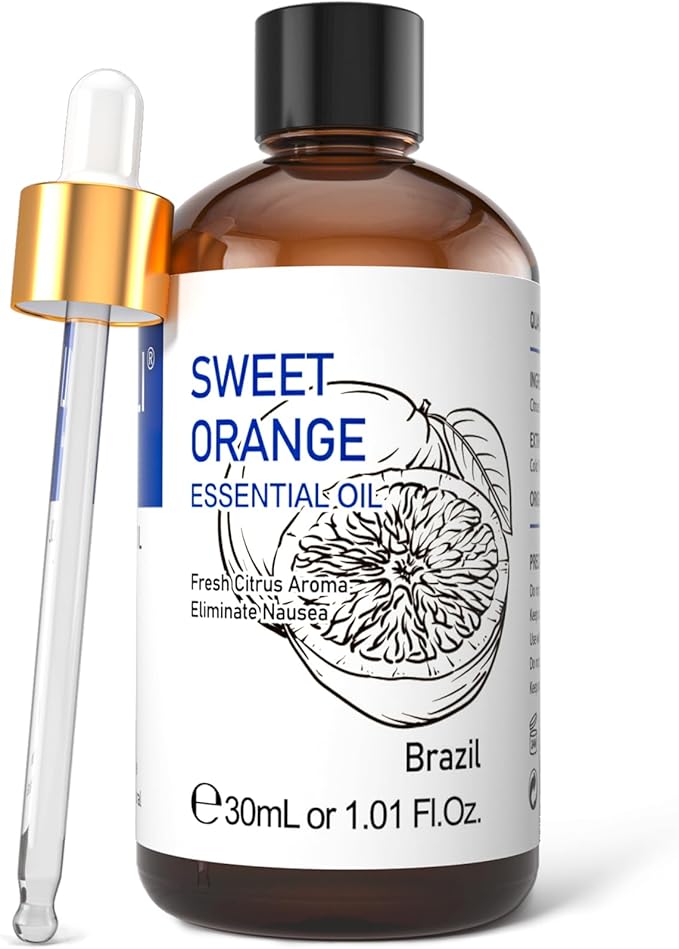 HIQILI 30ML Sweet Orange Essential Oil - Pure and Natural for Diffuser, Skin - 1 Fl Oz