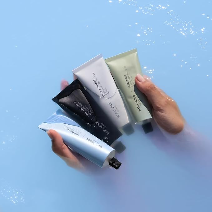 Blue Lagoon Signature Masks, Includes Facial Mask Targeting Hydration, Calmness, Exfoliation & Nourishment, Leaving Skin Glowing and Radiant, Full Size Set, 4pcs