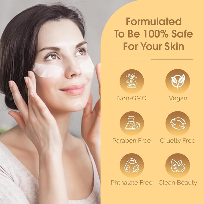 Under Eye Patches with Vitamin C & E - Dermatologist Tested Korean Eye Gel Patches for Puffy Eyes and Dark Circles - Hydrating Eye Gel Patches - Brightening Depuff Eye Patches - 15 Pairs