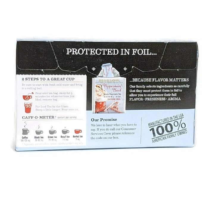 Bigelow Peppermint Bark Mint Chocolate Herb Tea (Pack of 2)