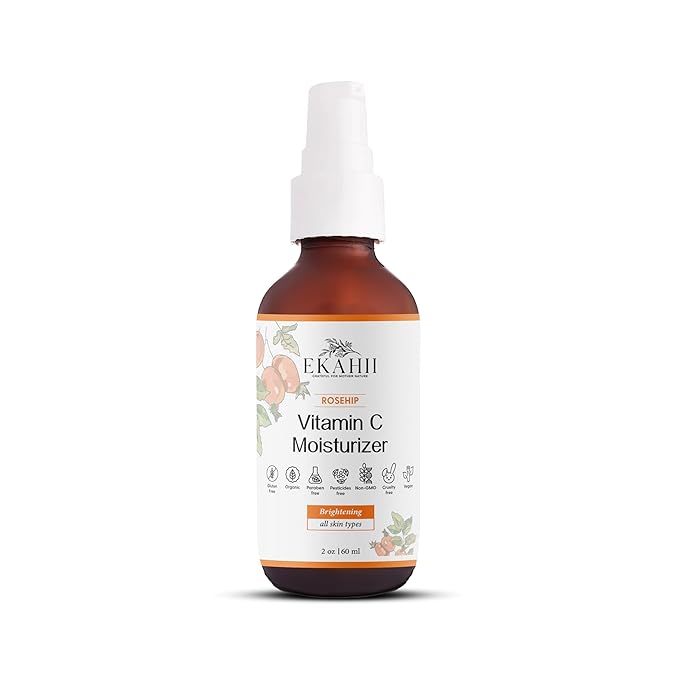 Vitamin C Face & neck moisturizer, Dark Spot Remover, Vit C Serum w Hyaluronic Acid, Rosehips, Noni, Amalaki, Orange, Acerola Cherry, Mango Butter- Anti Aging & Skin Brightening - Ayurvedic