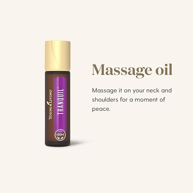 Young Living Tranquil Essential Oil Roll-On 10ml - Relaxing Blend - Find Peace and Serenity - Combines Cedarwood, Lavender, and Roman Chamomile for a Soothing Aroma Experience.