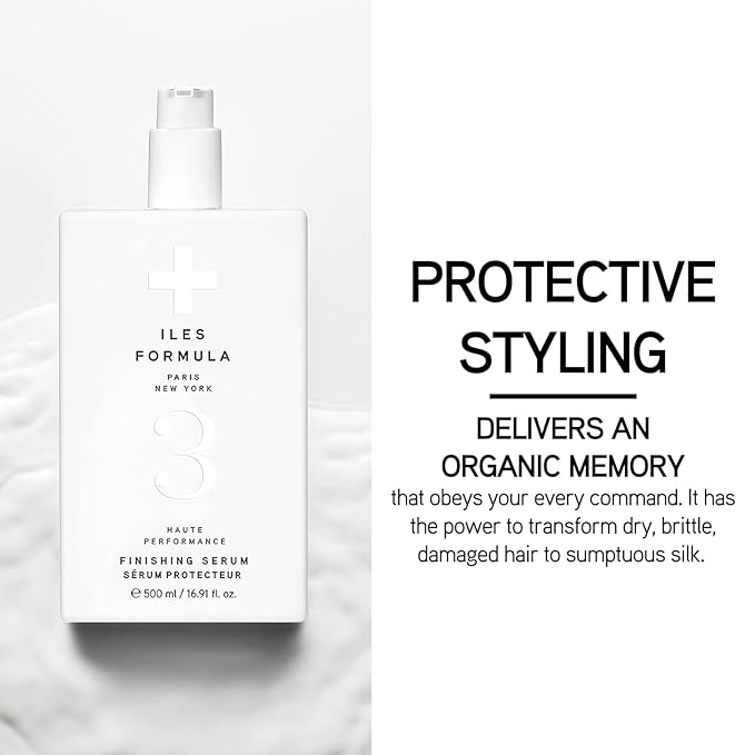 ILES FORMULA Haute Performance Finishing Serum – Style & Smooth Without Weighting Hair Down, Protects Hair from Heat, Humidity, UV Rays + Color Fade – 16.9 Fl Oz (500 ML)