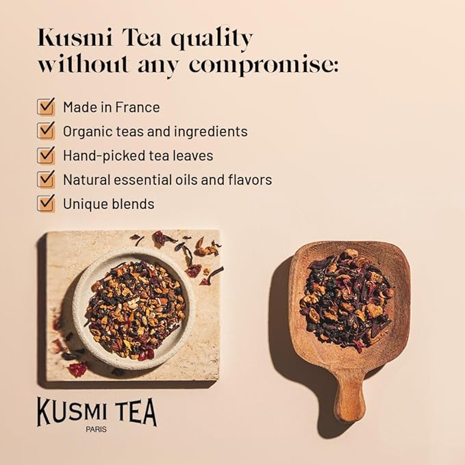 Kusmi Tea - BB Detox - Iconic Detox Tea - Organic Tea - Blend of Green Tea, Mate & Grapefruit - Organic Flavored Yerba Mate Tea - Loose Leaf Tea - Tin Box of 3.5 oz - Quantity for about 50 cups
