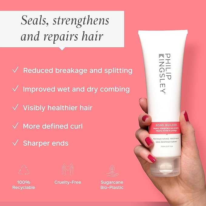 PHILIP KINGSLEY | Bond Builder Restructuring Treatment Hair Repair Mask | Treatment for Damaged, Bleached, Colored Hair | Breakage and Split Ends Treatment | 5.07oz