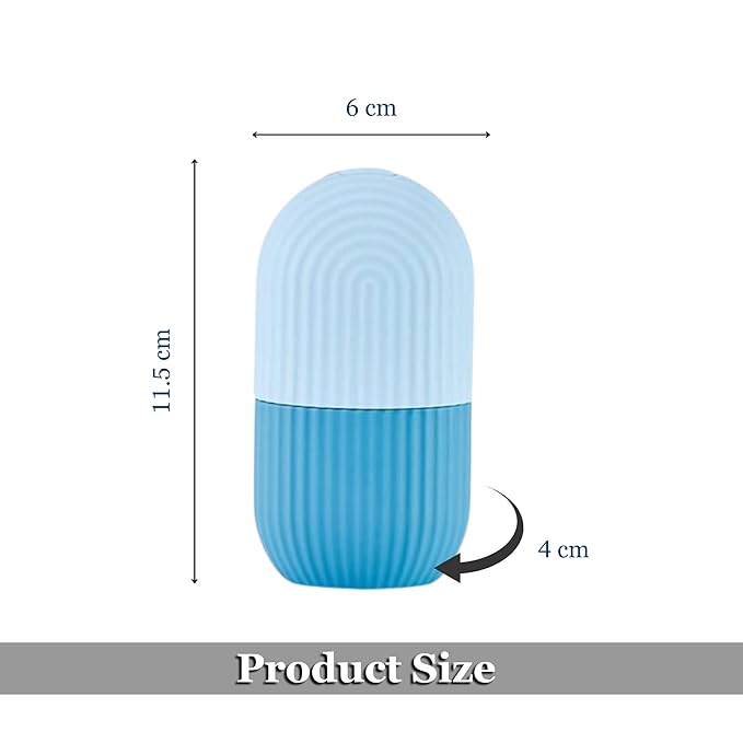 Ice Roller for Face, Eyes & Neck – Reusable Silicone Ice Mold for De-Puffing, Skin Care & Facial Massage (Blue)