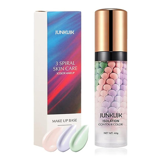 One Step Color Corrector,Color Correcting Foundation Facial Serum,Moisturizing Concealer Tri-Color Correcting Isolation Cream Face Makeup Primer Base