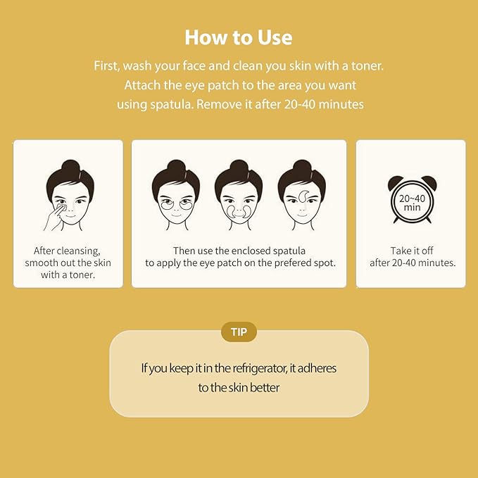 [K Beauty Snp] 24K Gold Firming Eye Patch | 11,900mg of Collagen with 24K Gold | Tightening and Hydrating for All Skin | Under Eye Patches for Dark Circles | Korean Skincare Eye Mask | 60 Patches