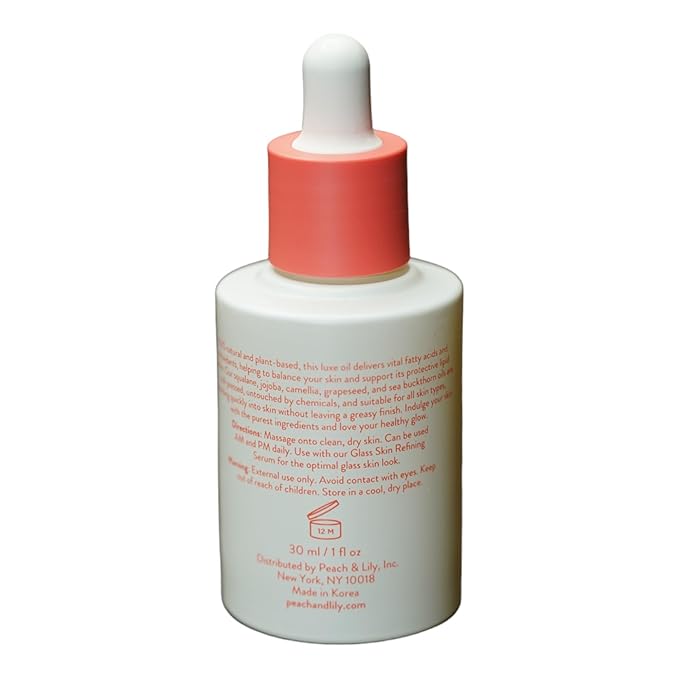 Peach & Lily Pure Beam Luxe Oil | 100% Natural & Plant-Based | Nourishing Squalane, Jojoba, & Sea Buckthorn | Cold-Pressed Antioxidant-Rich Formula | 30 ml / 1 fl. oz.