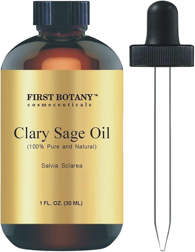 First Botany, 100% Clary Sage Pure Essential Oil - Premium Clary Sage Oil for Aromatherapy, Massage, Topical & Household Uses - 1 fl oz
