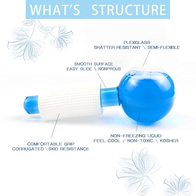 ICE Globes for Facial, 2 PCS Facial Globes for Massage Tool, Facial Roller Cold Skin Massagers, Tighten Skin, Reduce Puffiness and Dark Circles, Enhance Circulation