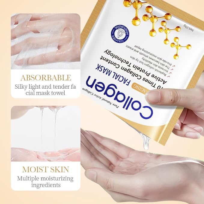 Collagen face wash sets for women, 13 Pcs Skin Care Set , Facial Kit with Facial Cleanser Toner Eye Cream Face Serum Face Cream Face Mask Eye Mask