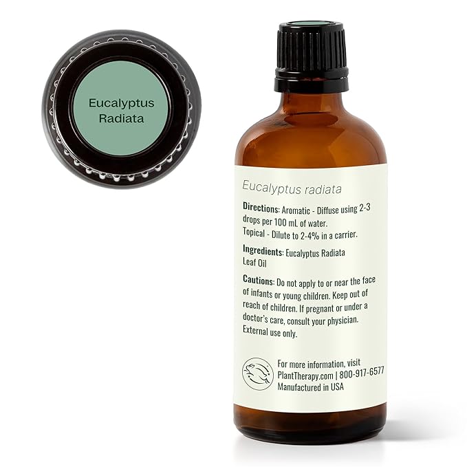 Plant Therapy Eucalyptus Radiata Essential Oil 100 mL (3.3 oz) 100% Pure, Undiluted, Therapeutic Grade