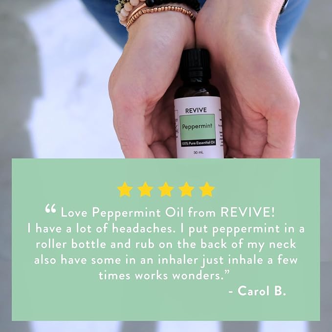 Peppermint Essential Oil 30mL by Revive Essential Oils - 100% Pure Therapeutic Grade, for Diffuser, Humidifier, Massage, Aromatherapy, Skin & Hair Care