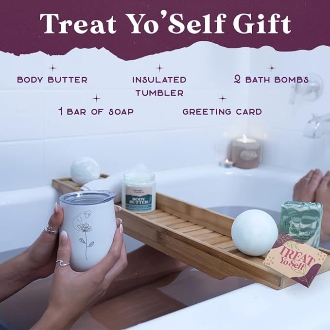 Purple Canyon Bath Gift Set for Women | Revitalizing Eucalyptus Spearmint and Cucumber Mint Self-Care Gift for Women