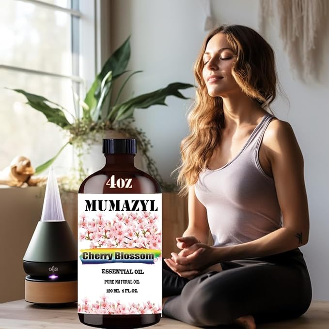 Cherry Blossom Essential Oil, Cherry Blossom Oil 4 Fl Oz 120ML for Diffuser Humidifier Yoga Cleaning DIY Candle Soap Making Essential Oils