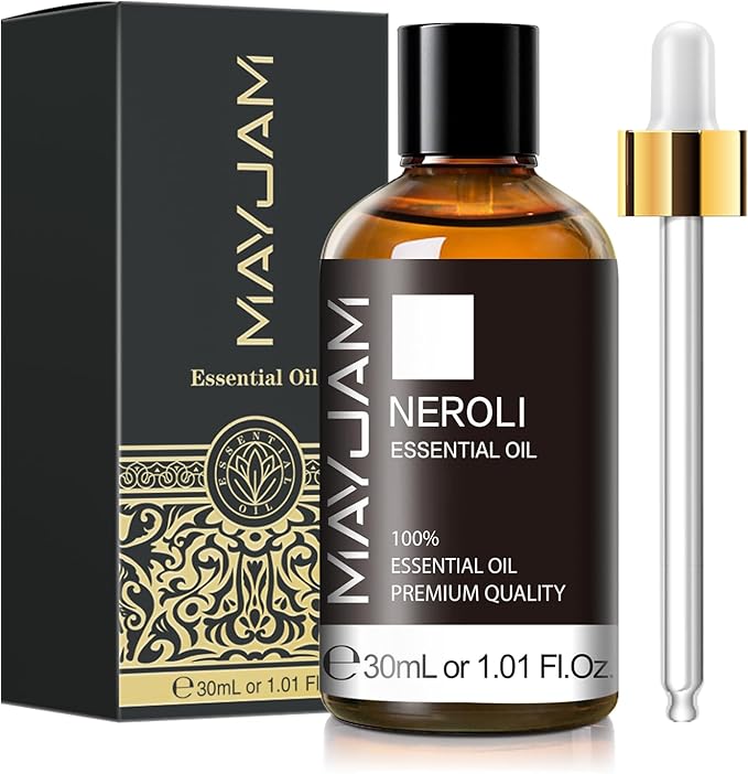 Neroli Essential Oil 30ML/ 1.01FL.OZ, MAYJAM Pure Neroli Oil for Massage, Diffuser, Soap Making, Long Lasting Scents