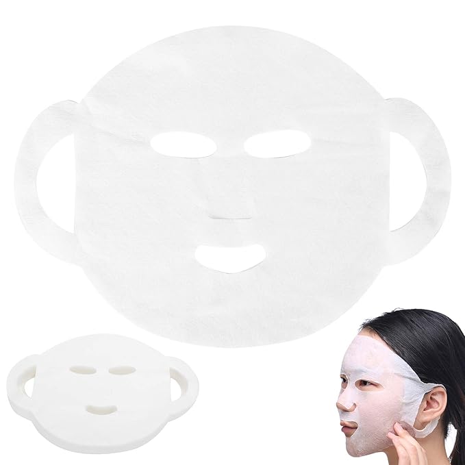 ZJchao Facial Mask Paper, 100 Pcs DIY Facial Mask Sheet DIY Layout Dry Facial Mask Paper Diy Cotton Face Mask Paper Paper Facial Mask for Facial Retention Skincare Cotton Mask Paper Spa