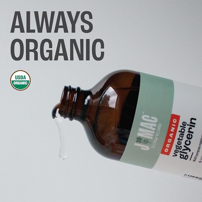 J MAC BOTANICALS, Organic Vegetable Glycerin (16 oz glass bottle)