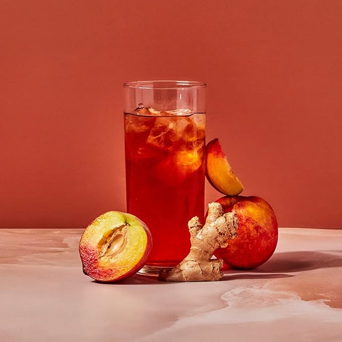 Smith Teamaker Ginger Peach Iced Tea No. 35 Refreshing, Caffeinated, Sugar-Free, Sustainably Grown, Full Leaf Black Iced Tea Bags, 10 Count, 1 Quart Sachets