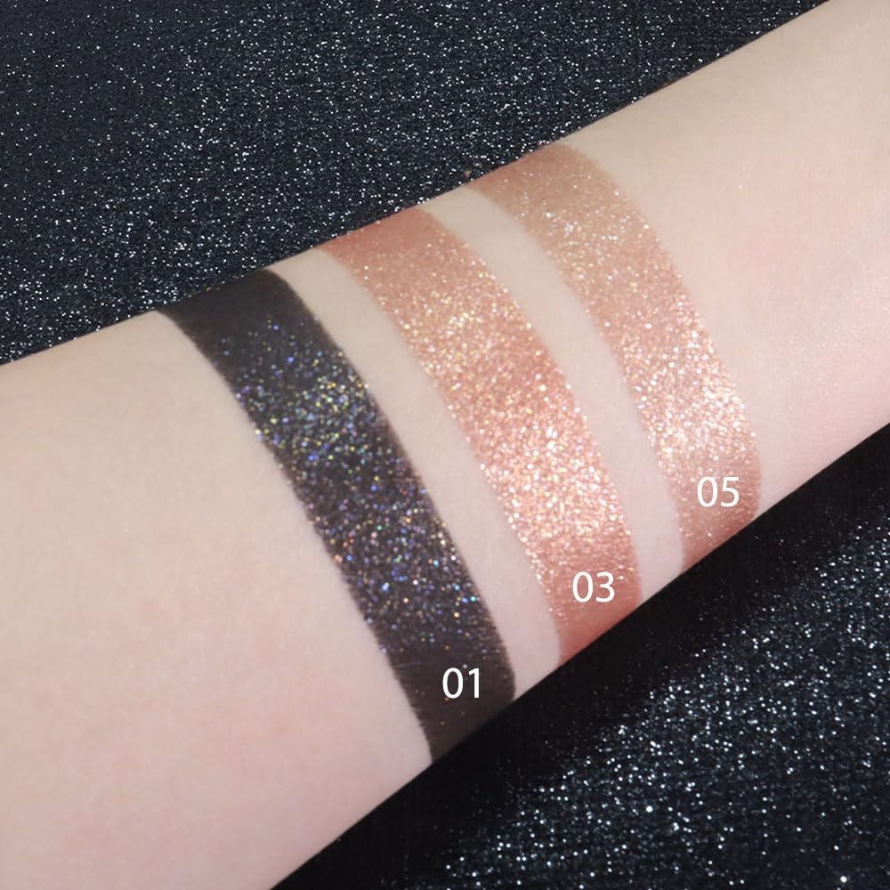 Eye shadow low saturation delicate long-lasting eye shadow palette, Monochrome Glittler Eyeshadow, pressed glitter eyeshadow, Glittle Pressed Powder Single Vegan Eyeshadow, (02 Glittle Brown)