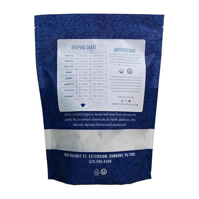 Organic Positively Tea Company, Passion Fruit Black Tea Bags, 100 Count, Eco-Friendly Tea Bags, Non-GMO