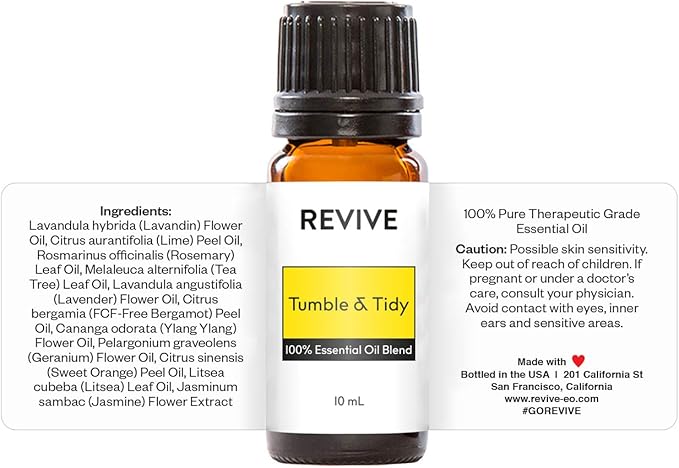 Tumble & Tidy Essential Oil Blend by Revive Essential Oils - 100% Pure Therapeutic Grade, for Diffuser, Humidifier, Massage, Aromatherapy, Skin & Hair Care