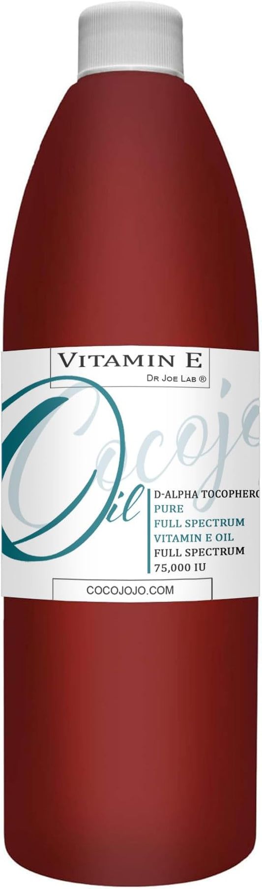 Vitamin E Oil - Pure & Undiluted, Full Spectrum, Alpha Tocopherol, 75,000 IU - 32 oz - for Skin, Hair, Nails, Body Care Hydrating Rejuvenating Skin Moisturizer Oil
