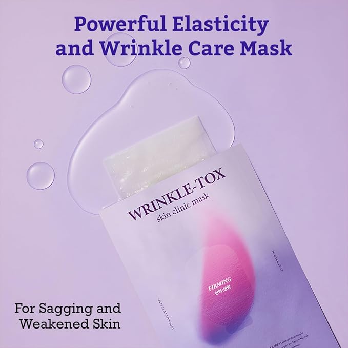 LEADERS Wrinkle-Tox Skin Clinic Mask | Targets Fine Lines & Wrinkles | Enhances Skin Elasticity & Firmness | Intensive Nourishment for Aging Skin | Suitable for All Skin Types - 10 Sheets