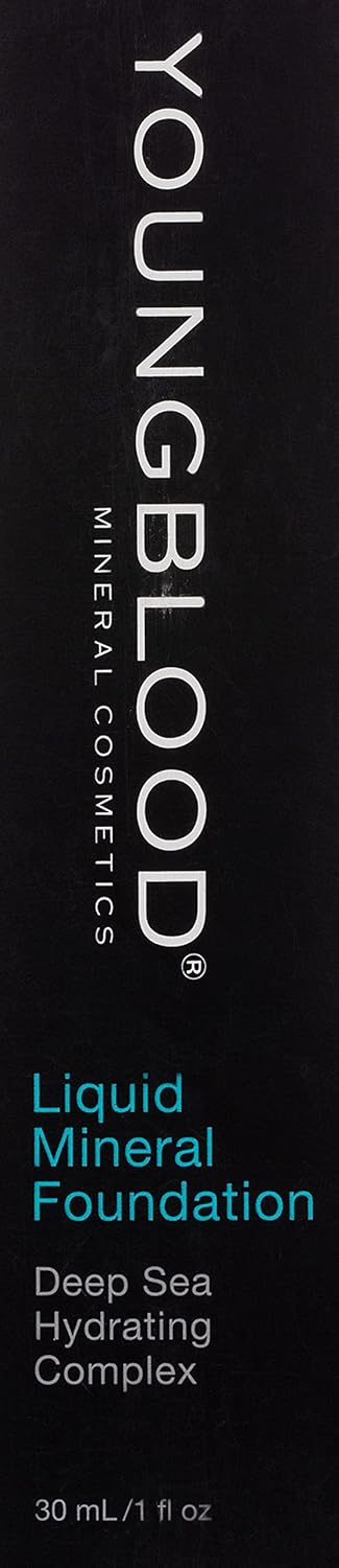 Youngblood Liquid Mineral Foundation, Shell, Dewy, Lightweight, Full Coverage, Vegan, Cruelty Free, Gluten-Free