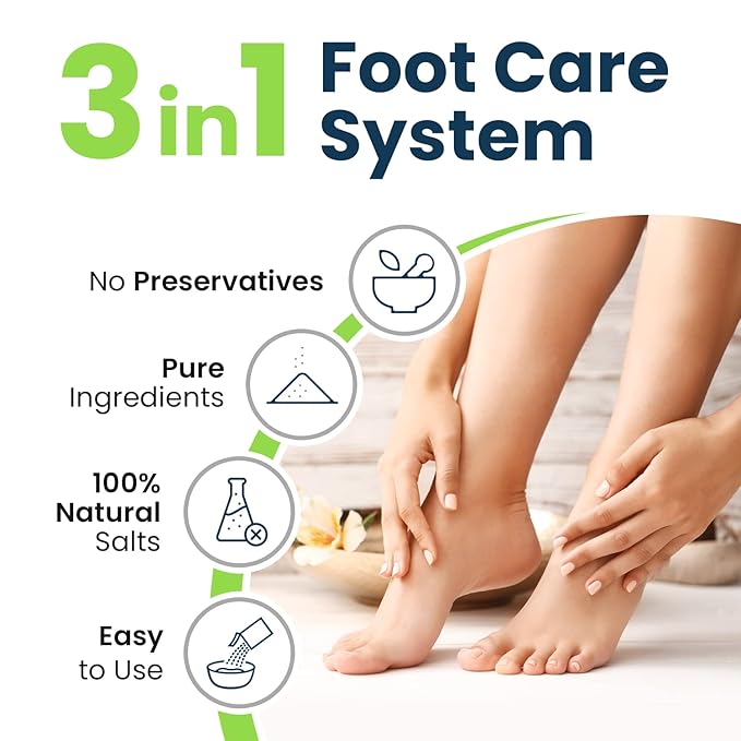 Tea Tree Oil Foot Cream - Moisturizing Athletes Foot Care For Dry Cracked Feet Cream - Heel & Callus Removal,& Tea Tree Foot Soak, Callus Remover Gel Foot File Pedicure Kit