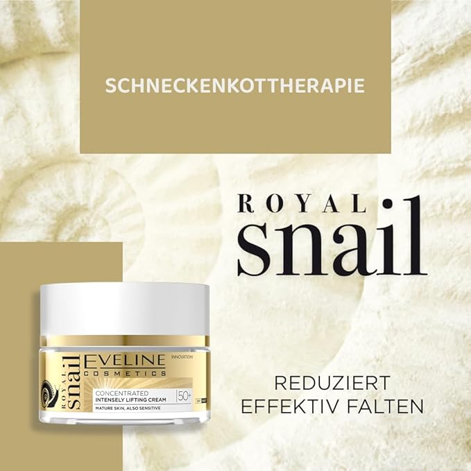 Eveline Cosmetics Royal Snail Mucin Concentrated Lifting Cream 50+ RIGIN Peptides Skin Regeneration