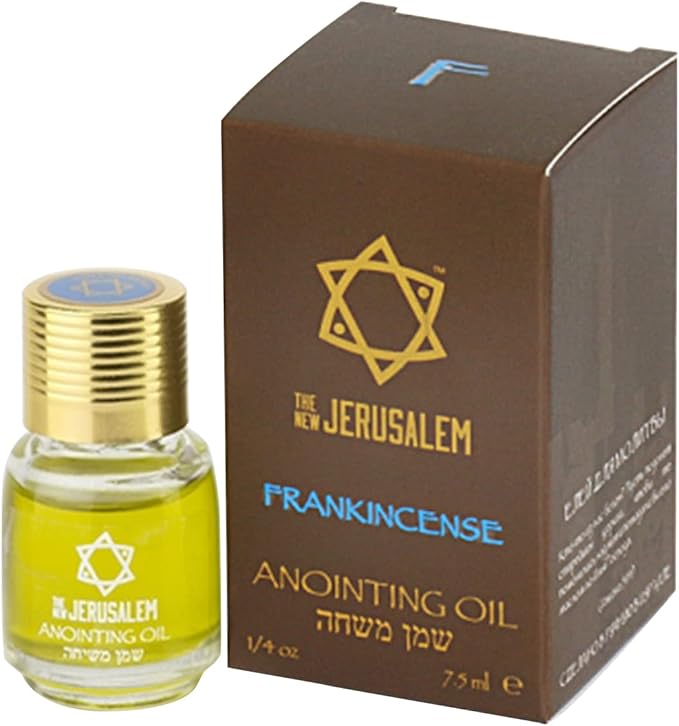 Frankincense Anointing Oil from Israel, Holy Spiritual Oils Bottles from Jerusalem Blessed, Handmade with Natural Ingredients and Blessed for Wedding Ceremony, Religious Use, 0.25 Fl Oz