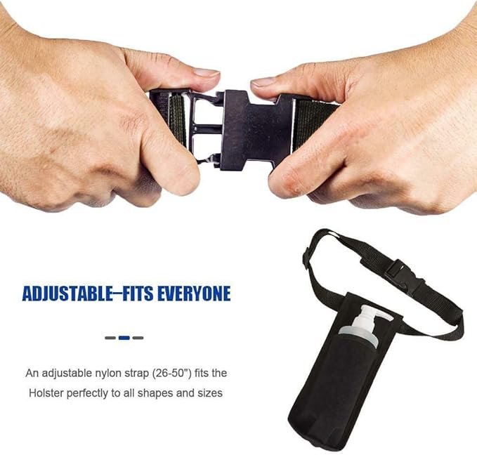 SYCOOVEN Professional Massage Therapist Holster with Adjustable Belt, Massage Bottle Holster, Massage Oil Waist Bag Single Bottle Lotion Holster(black)