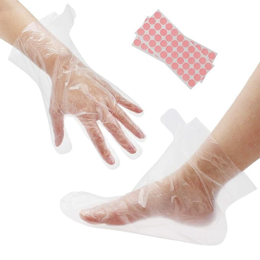Segbeauty 200pcs Paraffin Wax Bath Liners, Plastic Socks for Moisturizing, Paraffin Baths Gloves for Hand, Foot Covers Pedicure Bags for Feet Thermal Hot Wax thera-py SPA Paraffin Wax Machine