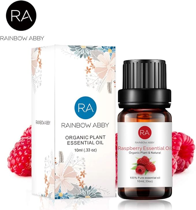 Raspberry Essential Oil, 100% Pure Organic Natural Aromatherapy Raspberry Oil for Diffuser, Massage, Yoga, Meditation, Bath, Skin Care (10ml)