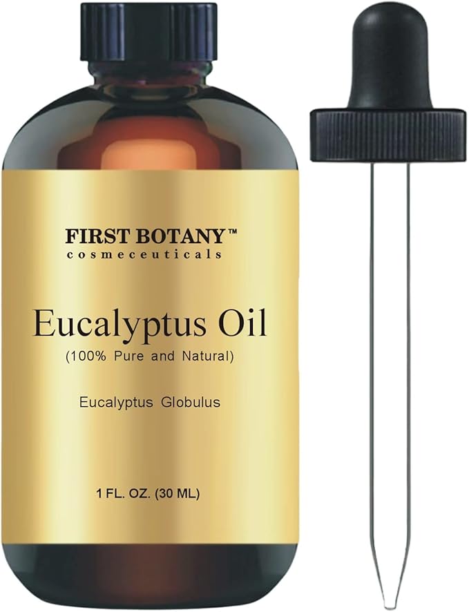 First Botany, 100% Pure Eucalyptus Oil - Premium Eucalyptus Essential Oil for Aromatherapy, Massage, Topical & Household Uses - 1 fl oz (Eucalyptus)