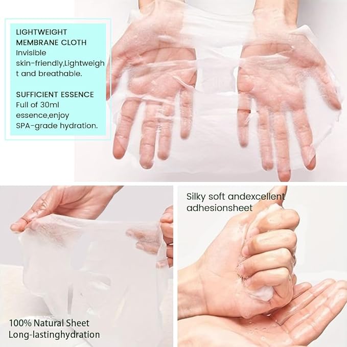 Pearl Face Masks Skincare,Facial Mask Skin Care Korean,Nourish,Deep Moisturizing,Atural Skin Care Spa Face Mask,Hydrating Smoothing Face Masks for Women Men,for All Skin Types 6 Pack