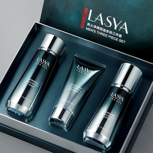 Oil Control Skin Care Set For Men 3-In-1 Skin Care Routine With Cleanser Toner Lotion 3 Step Skin Care Routine