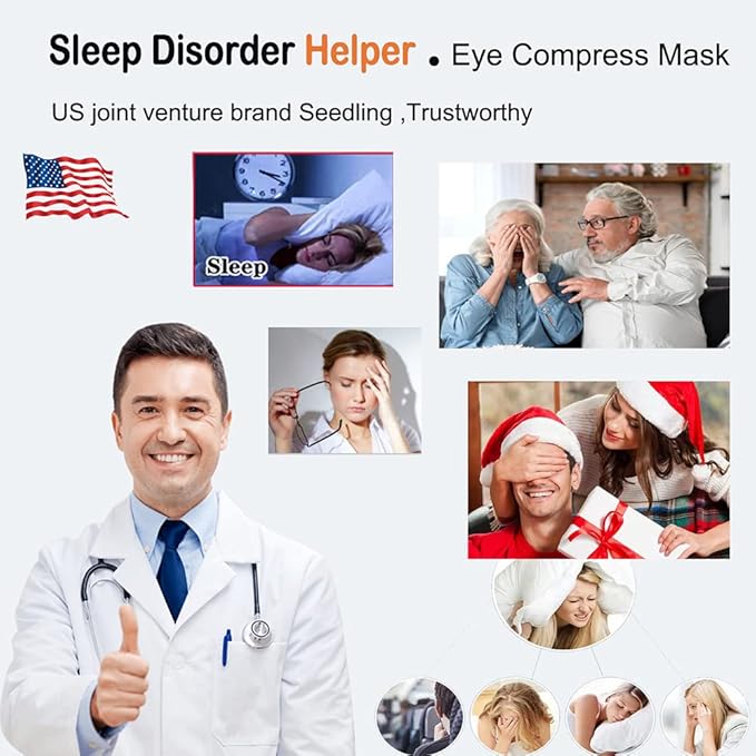 Heated Eye Mask, Dry Eyes, Sleep Mask, Use Damp-Heat Therapy To Unclog The Glands, Restore Puffy Eyes and Dark Circles, Relieve Dry Eye Syndrome, Chalazion, Stye, MGD and Blepharitis